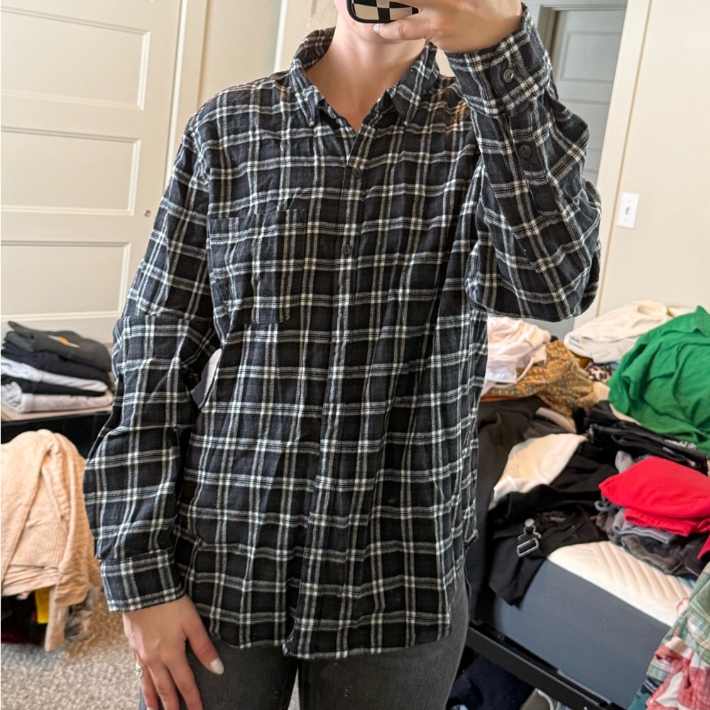 Women’s Black Plaid Shirt